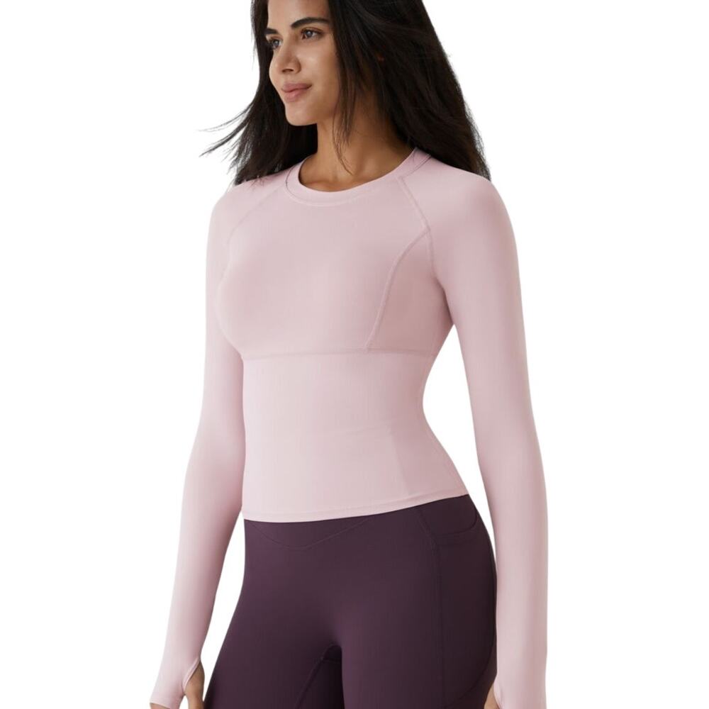 NWOT HALARA Sold Out Long Sleeve Slim Fit Yoga Sports Top in Pale Lilac Womens L